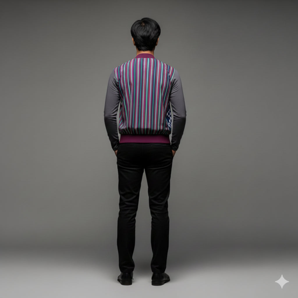 Snap Front Bomber Jacket in Rayon French Terry