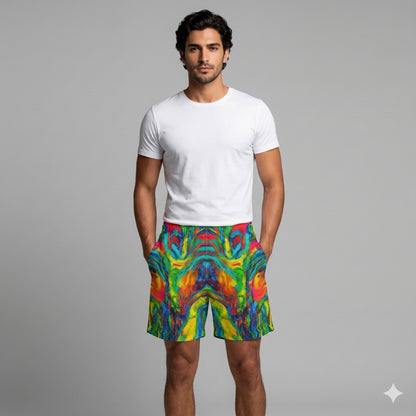 Board Shorts (7" Inseam) in Lightweight Cotton Poplin Green Jungle 