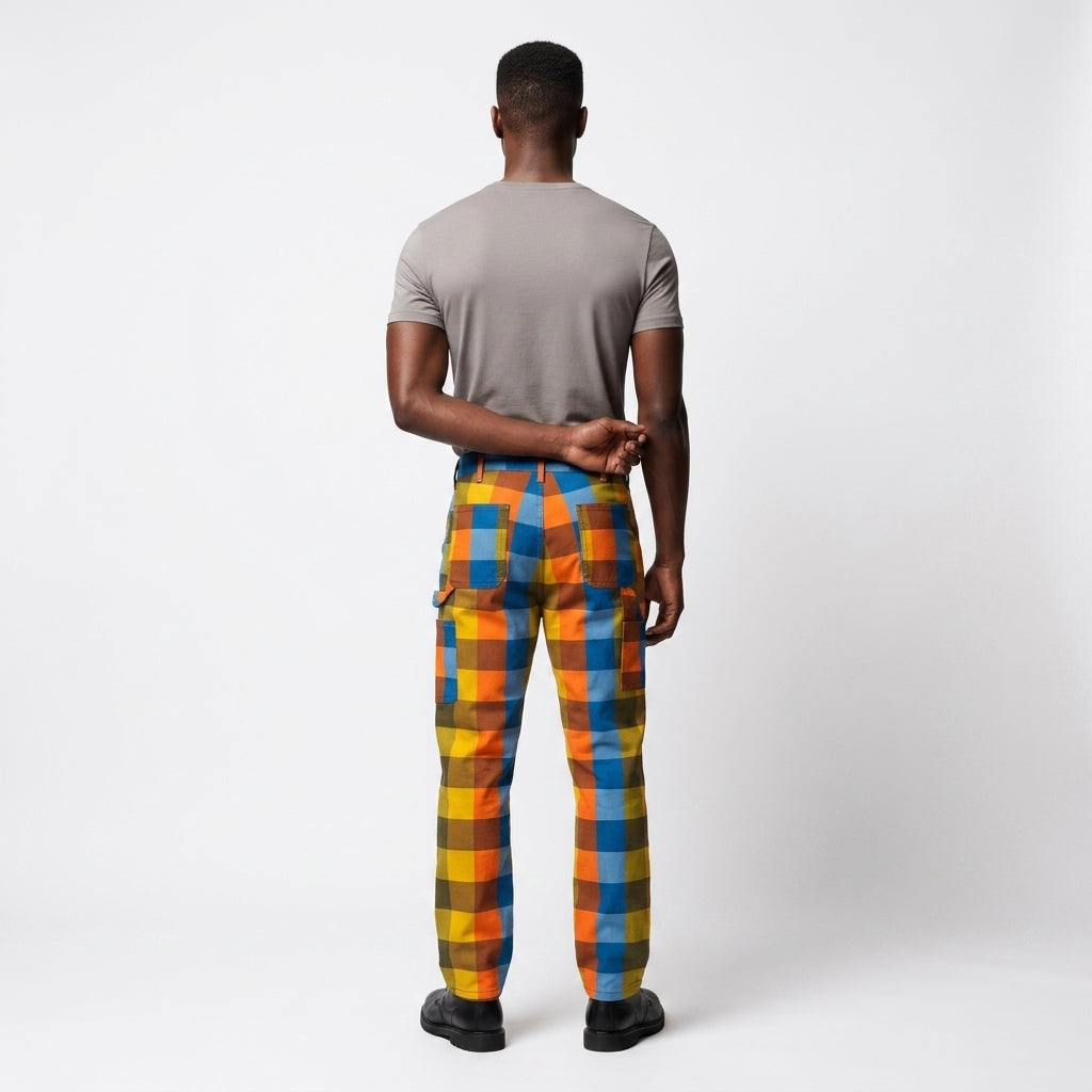 Classic Gingham Unisex Carpenter Pants