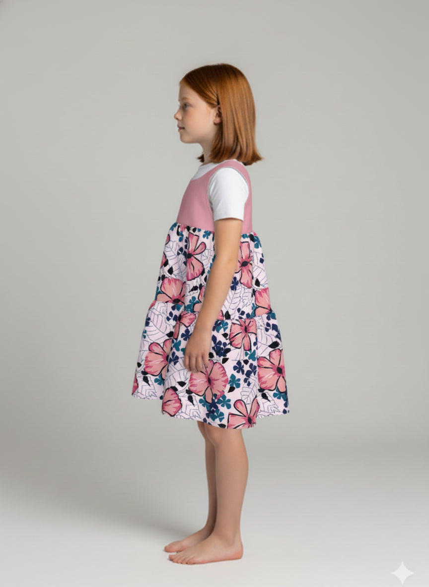 Pink floral cute dress