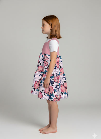 Pink floral cute dress