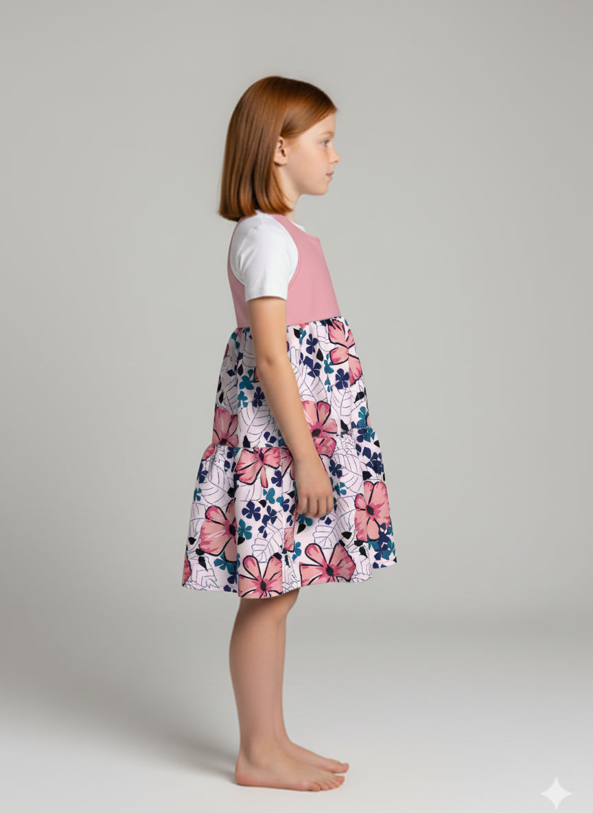 Pink floral cute dress