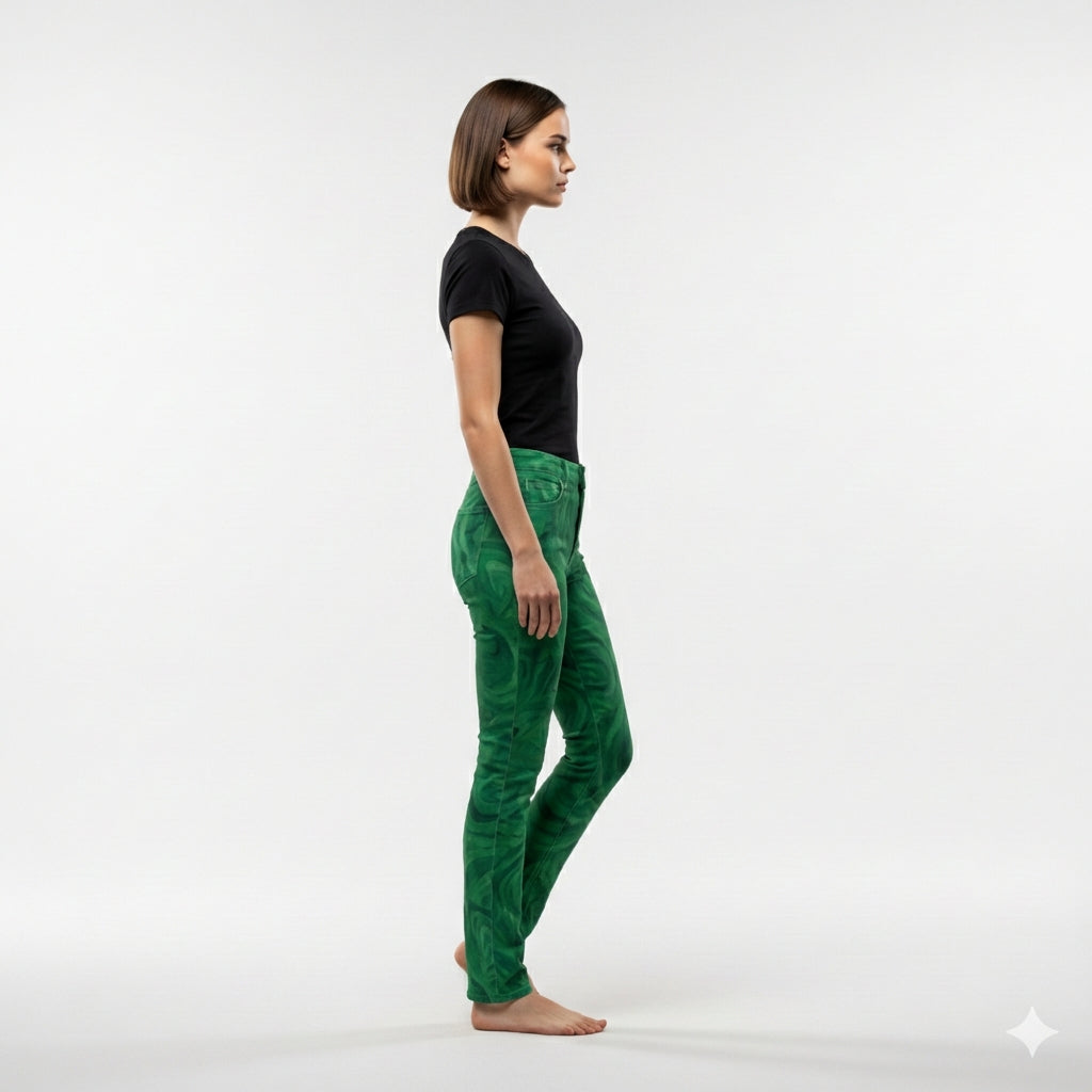 Skinny Jeans Dark Green Noodles