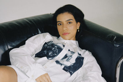 abrazos white button up shirt