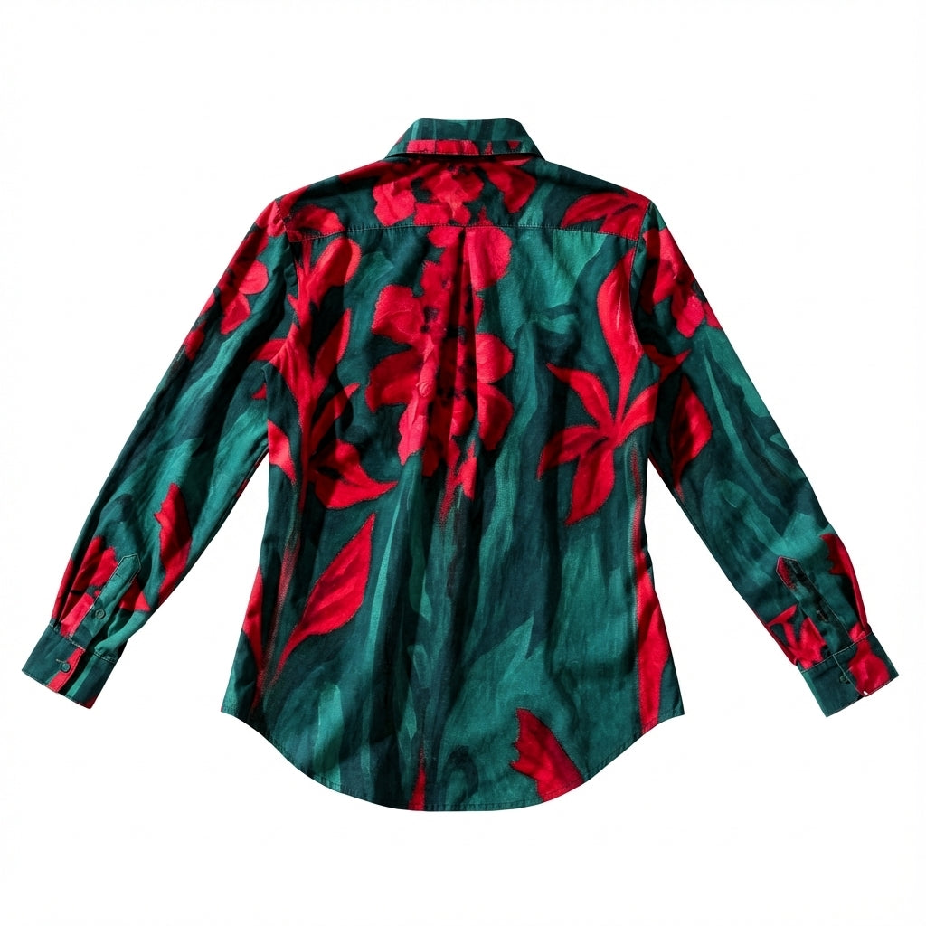 Button Front Shirt Pink Flowers