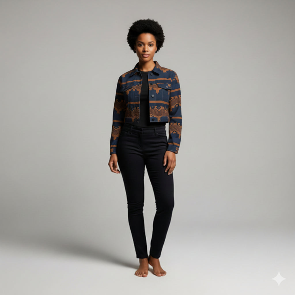 Zayna Cropped Denim Jacket