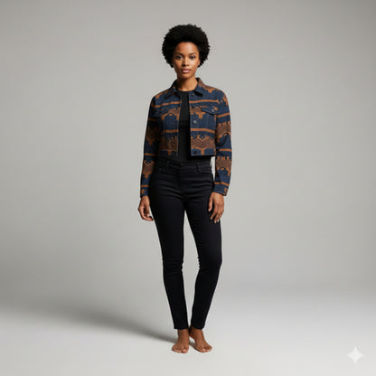 Zayna Cropped Denim Jacket