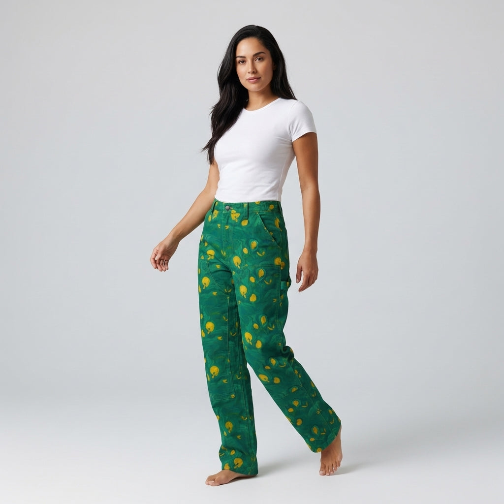 Carpenter Pants Yellow Flowers