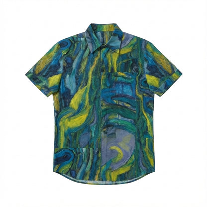 Men's Dress Shirt Blue Jungle 
