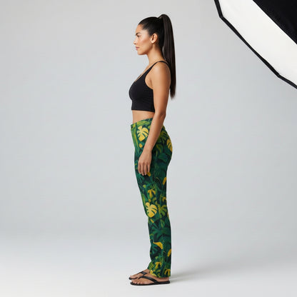 Skinny Jeans Green Leaves - Slim Jeans in Heavyweight Stretch Cotton Denim