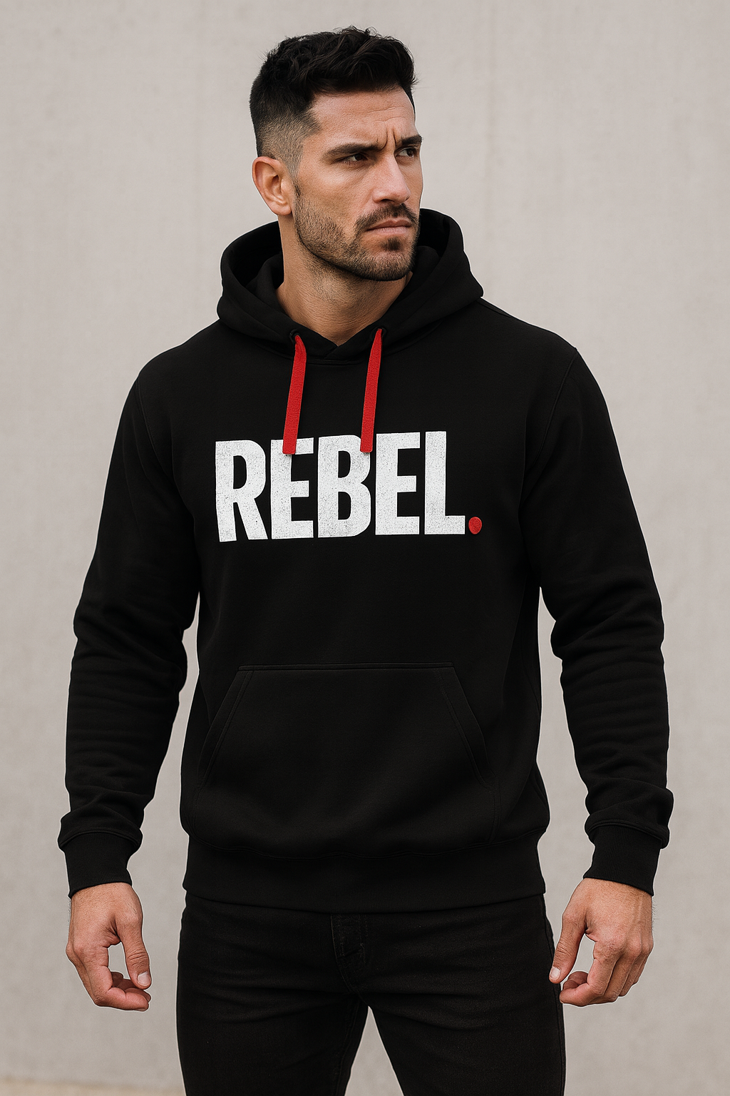 Black Hoodie Faded Rebel
