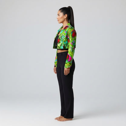 Cropped Jean Cotton Jacket Water Lilies 2