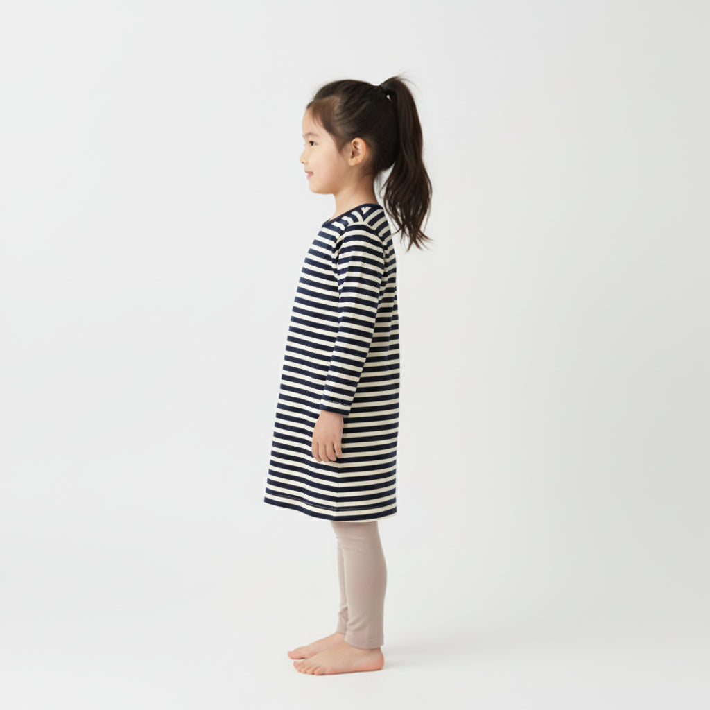 Long Sleeve T-Shirt Dress in Cotton-Spandex Jersey