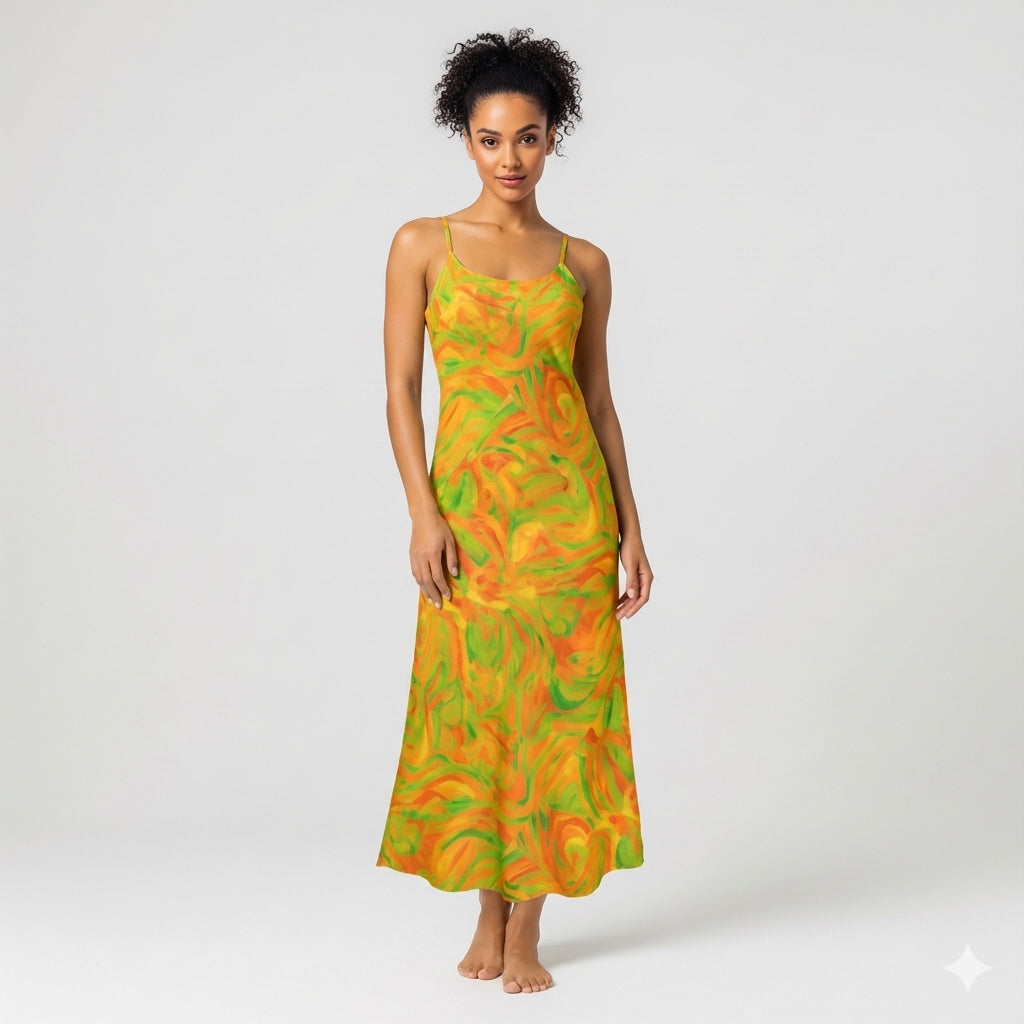 Bias Slip Dress Fruity Noodles