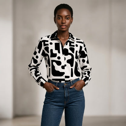 Codex Button Front Blouse (Baz'l Couture)