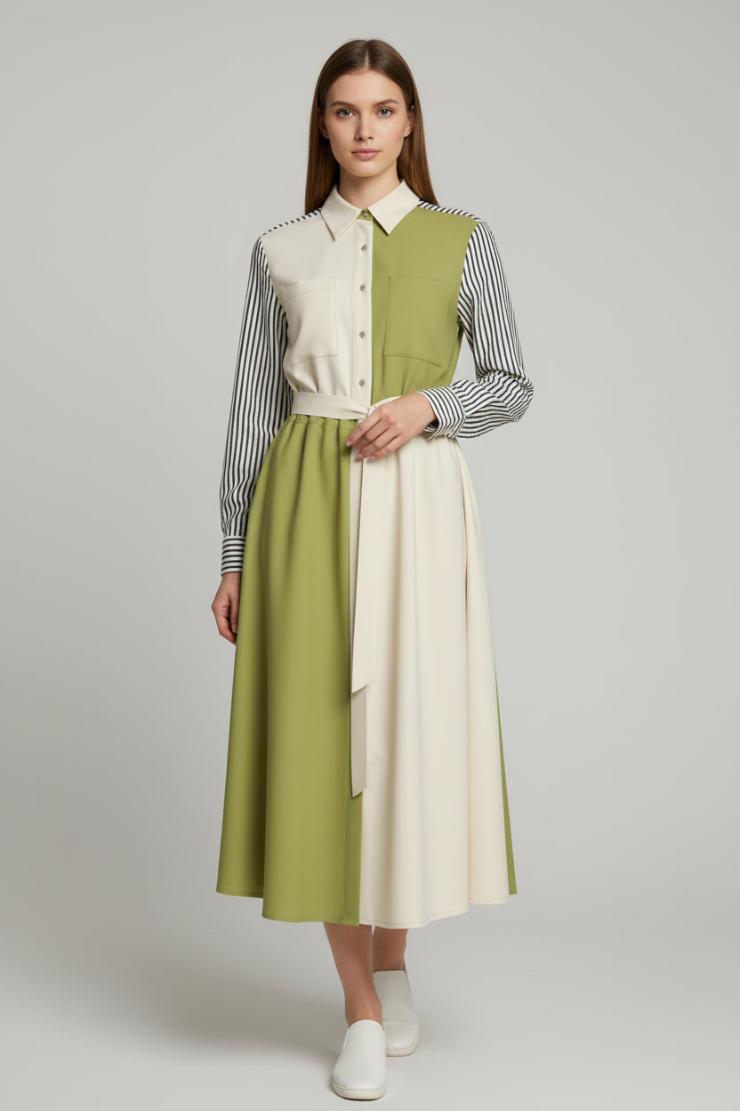 Loving Nature Button Front Shirt Dress 