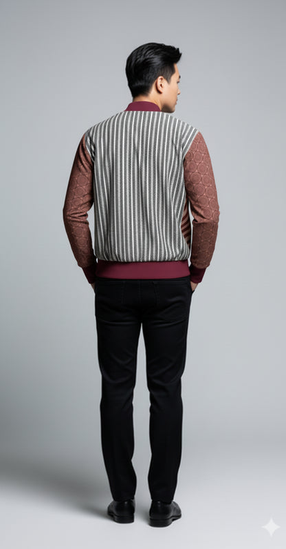 Snap Front Bomber Jacket in Rayon French Terry