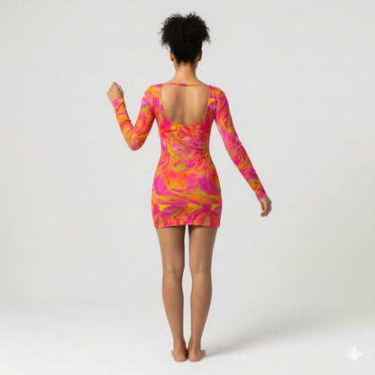 Pink Noodles Mini Dress