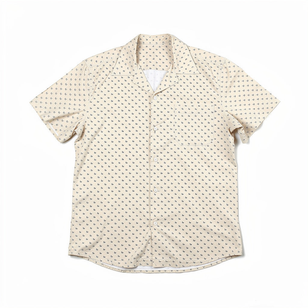 Revere Collar Short Sleeve Shirt – Lightweight Cotton Poplin