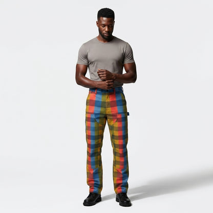 Classic Gingham Unisex Carpenter Pants