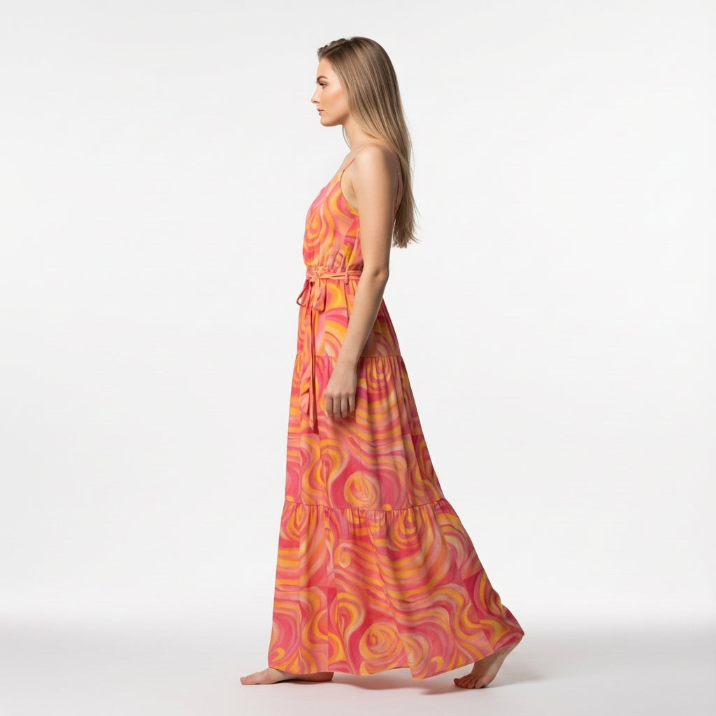 Maxi Dress Sunset Swirls