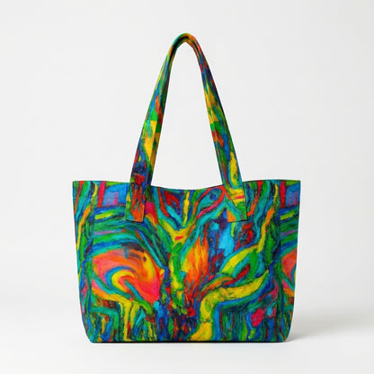 Large Tote Bag Green Jungle