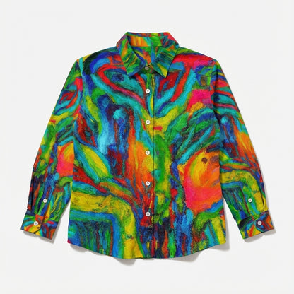 Button Front Shirt in Lightweight Cotton Poplin Green Jungle