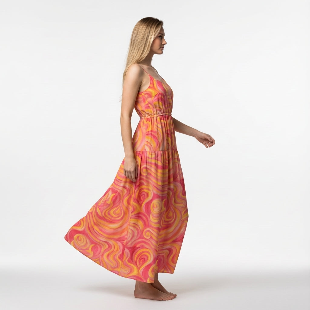 Maxi Dress Sunset Swirls