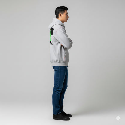 Graphic Panel Basic Hoodie in Medium Weight Cotton