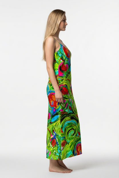 Slip Dress (non Bias) Pink Water Lilies