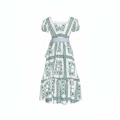 Ruffle Hem Dress in Pima Cotton Poplin