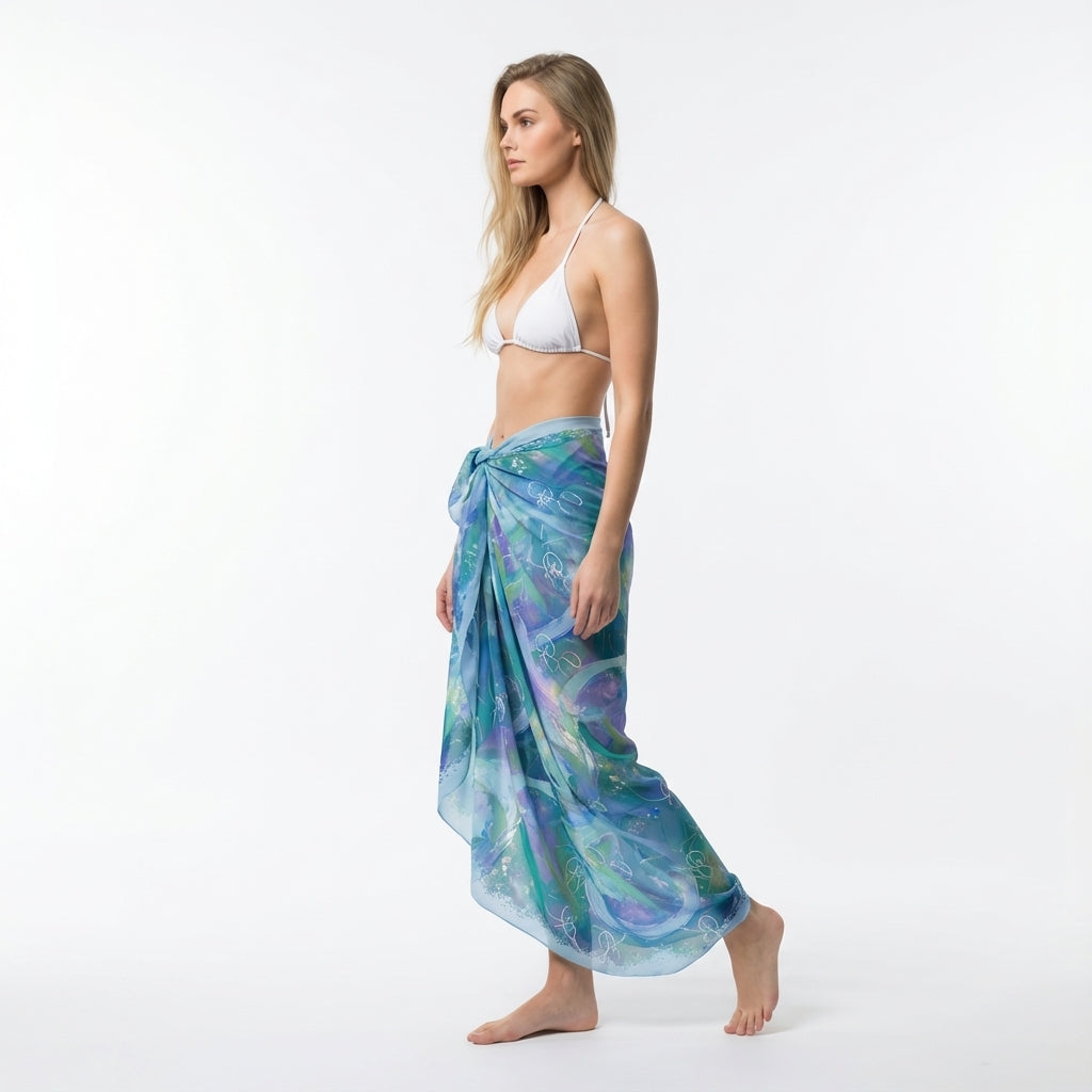 Azure Breeze_Sarong Maxi in Lightweight Viscose Satin