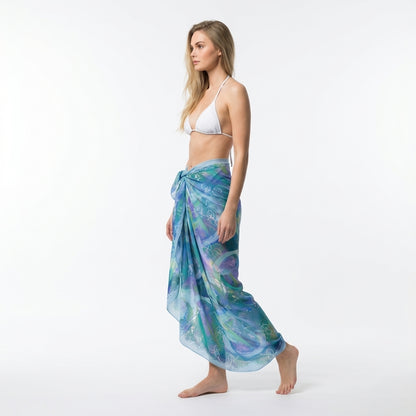 Azure Breeze_Sarong Maxi in Lightweight Viscose Satin
