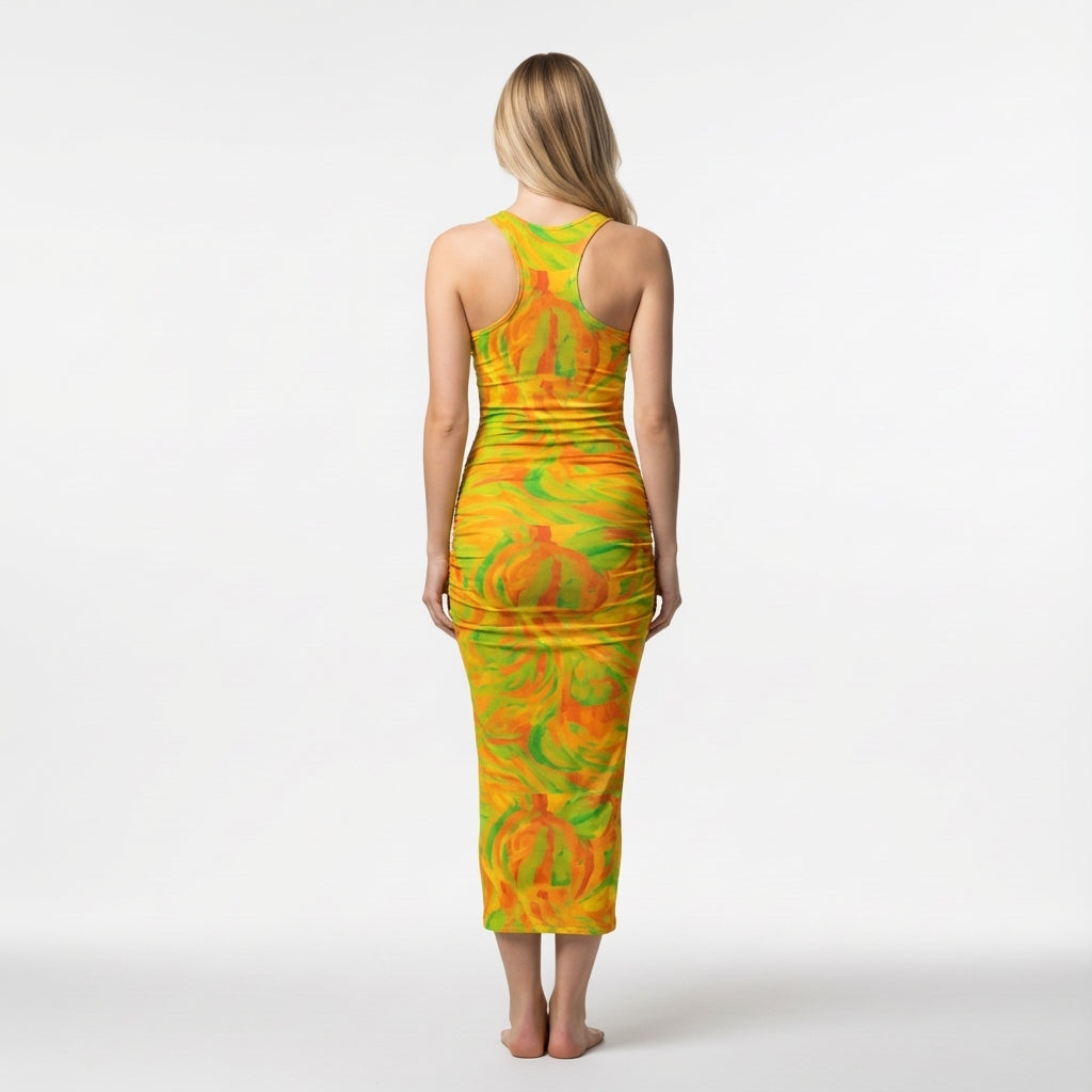 Racerback Shirred Tank Dress Fruity Noodles 