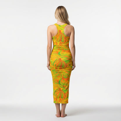 Racerback Shirred Tank Dress Fruity Noodles 