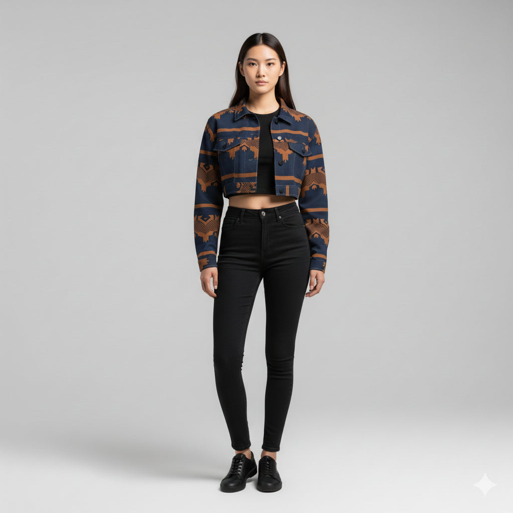 Zayna Cropped Denim Jacket