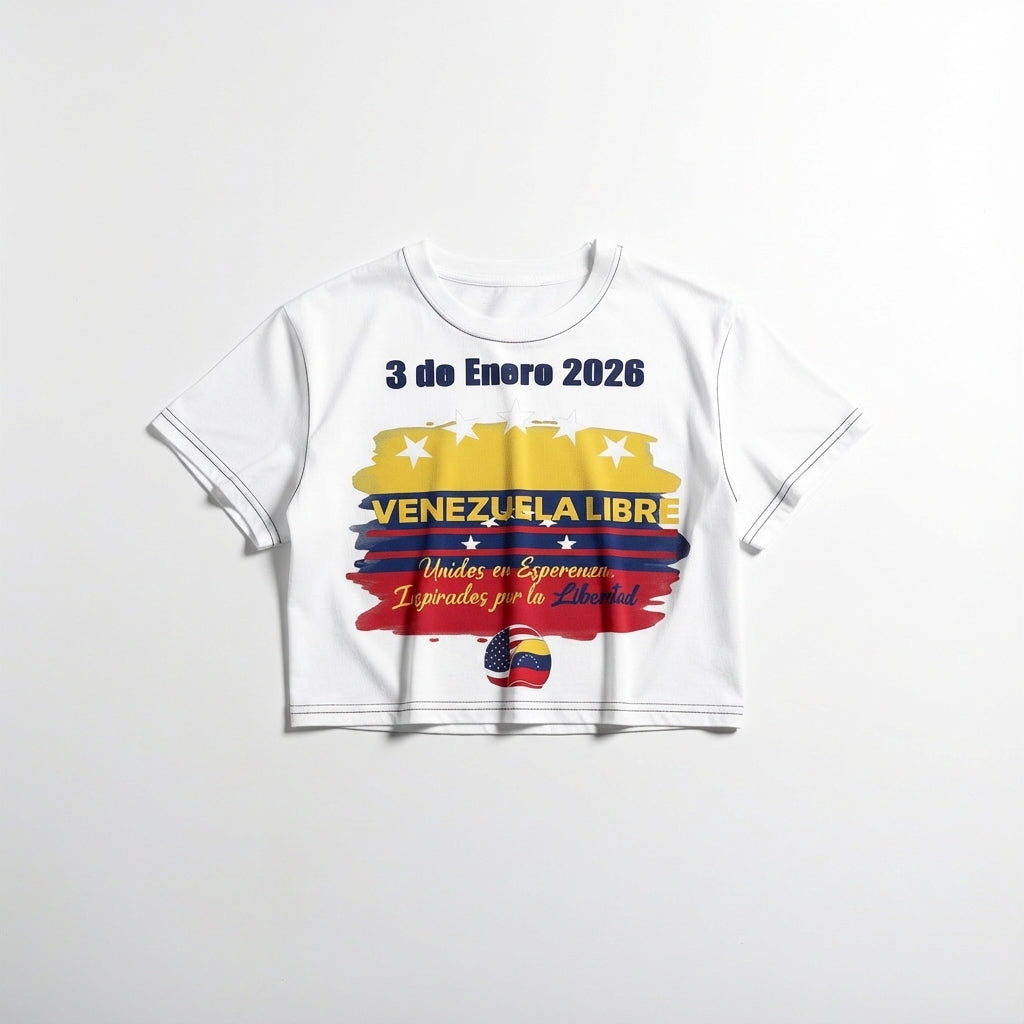 Cropped T-shirt Regular Fit – Venezuela Libre Edition