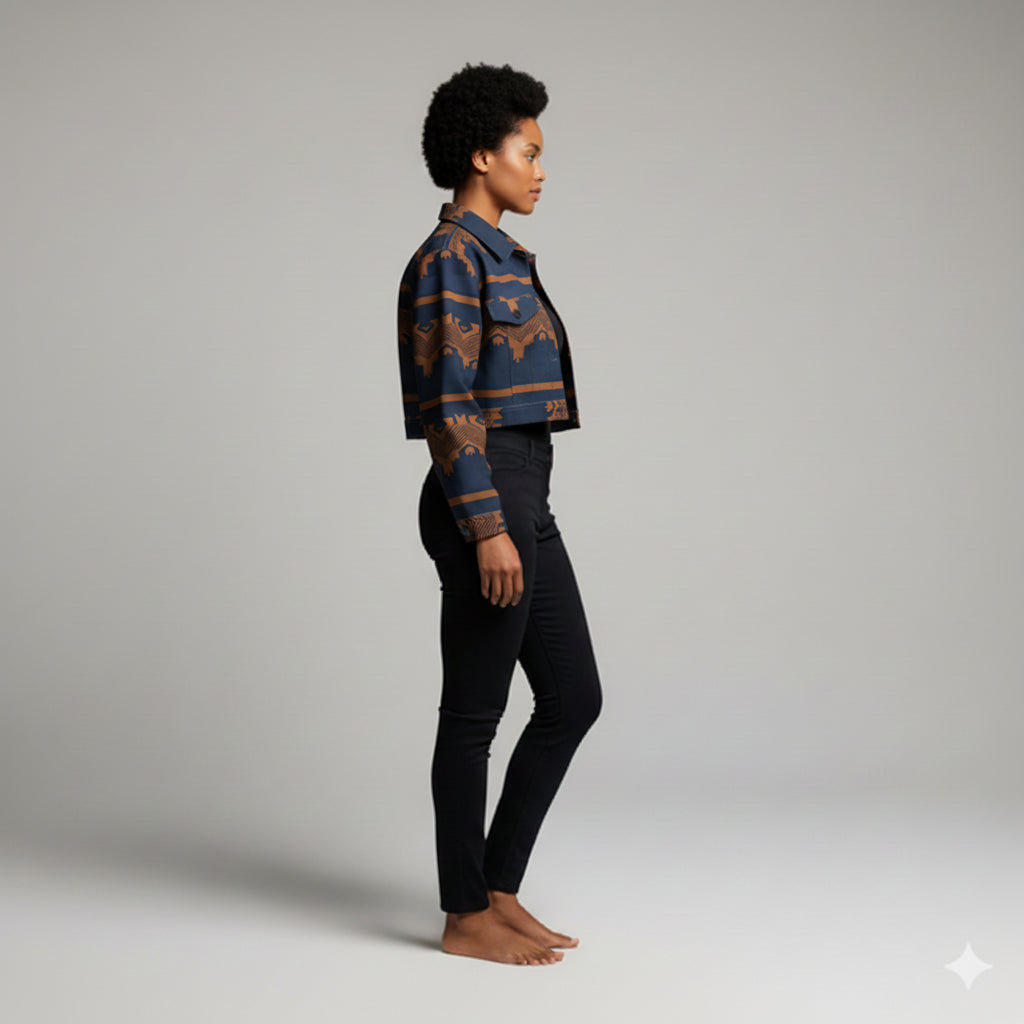 Zayna Cropped Denim Jacket