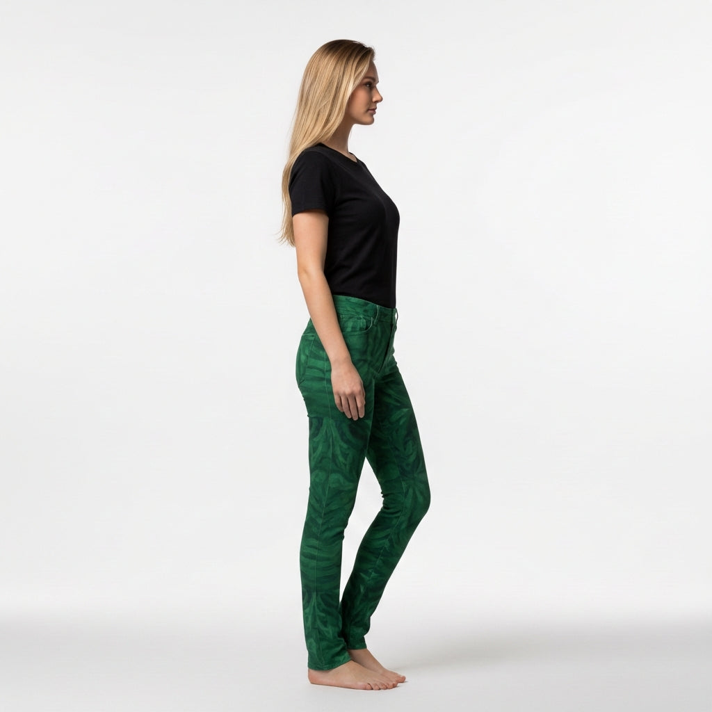 Skinny Jeans Dark Green Noodles