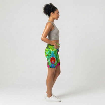 Pink Water Lilies Demin Shorts