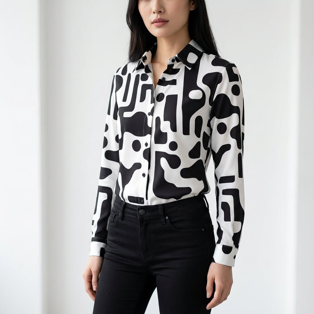 Codex Button Front Blouse (Baz'l Couture)