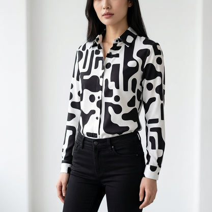 Codex Button Front Blouse (Baz'l Couture)