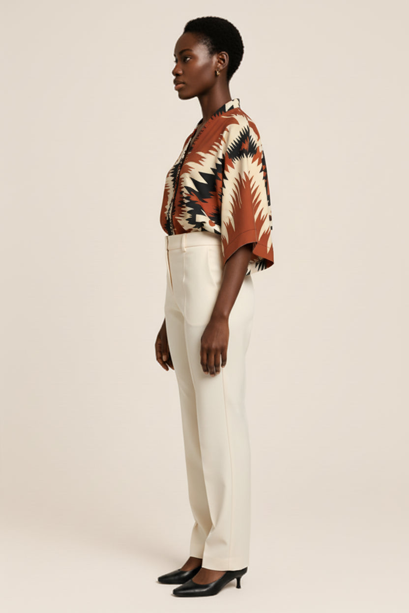 Kai Cropped Kimono Sleeve Blouse