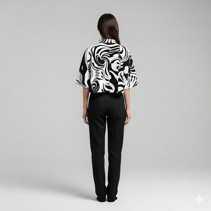 Kiyara Cropped Kimono Sleeve Blouse