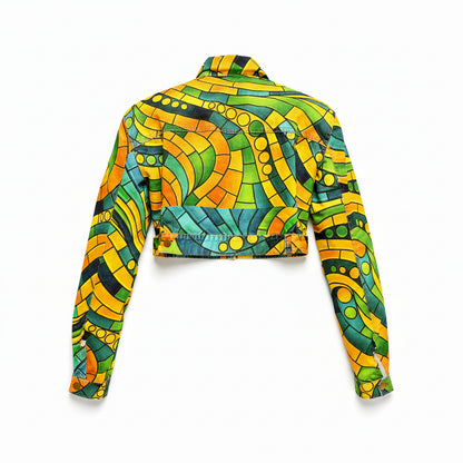 Cropped Jean Cotton Jacket Mosaic 11