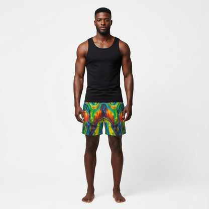 Board Shorts (7" Inseam) in Lightweight Cotton Poplin Green Jungle 