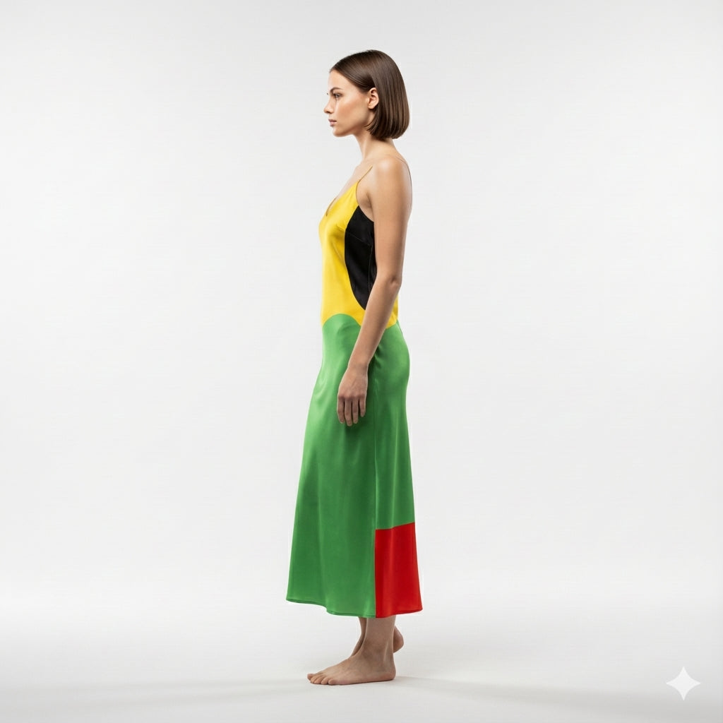 B Dress Lightweight Stretch Silk Satin Slip Dress