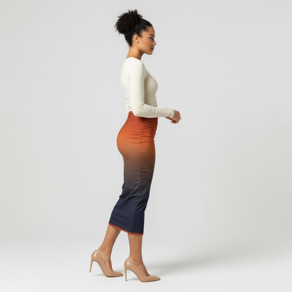 Odyssey Ombre Bodycon Midi Skirt