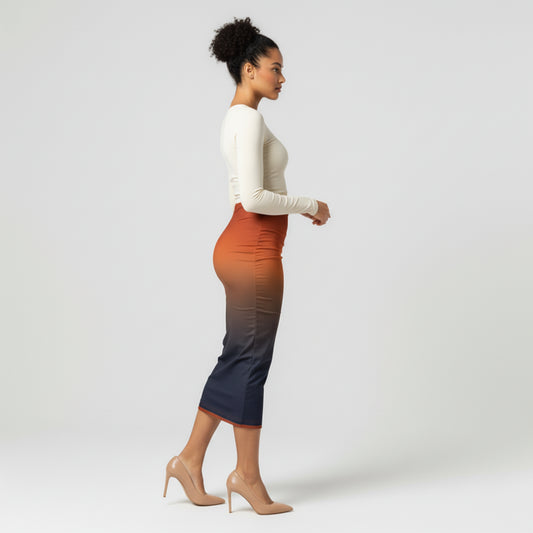 Odyssey Ombre Bodycon Midi Skirt