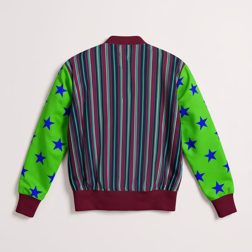 Snap Front Bomber Jacket in Rayon French Terry